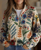 Tabitha | Vest voor dames met bloemenprint en rits