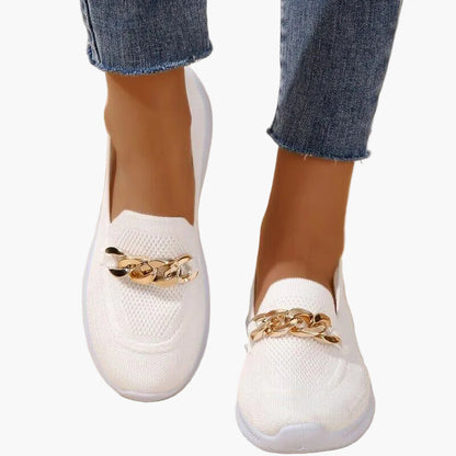 Damen Slipper mit Ketten-Detail – Bequeme Alltagsschuhe für Freizeit und Büro