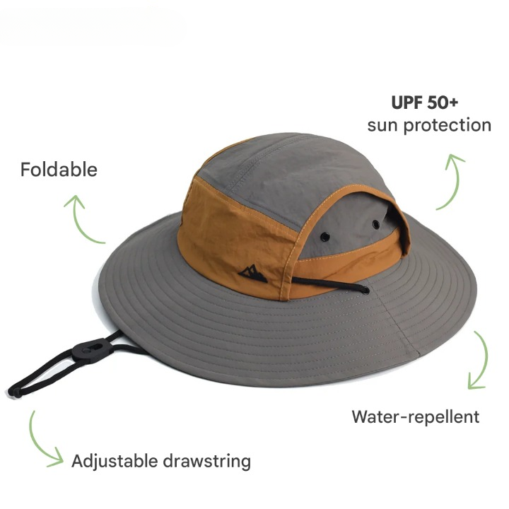 Opvouwbare outdoor-zonnehoed met UV-bescherming UPF 50+