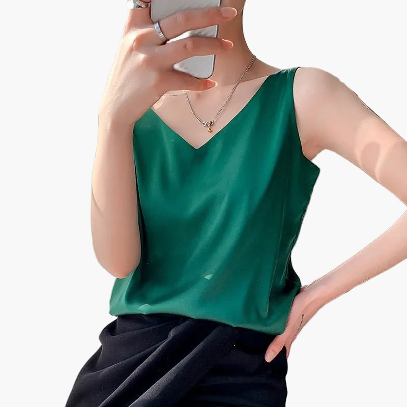 Top da donna con scollo a V – Basic elegante e versatile per tutti i giorni e ufficio