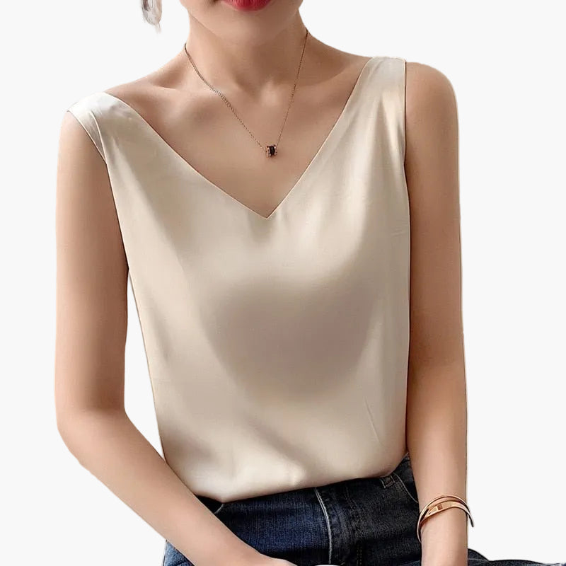 Top da donna con scollo a V – Basic elegante e versatile per tutti i giorni e ufficio