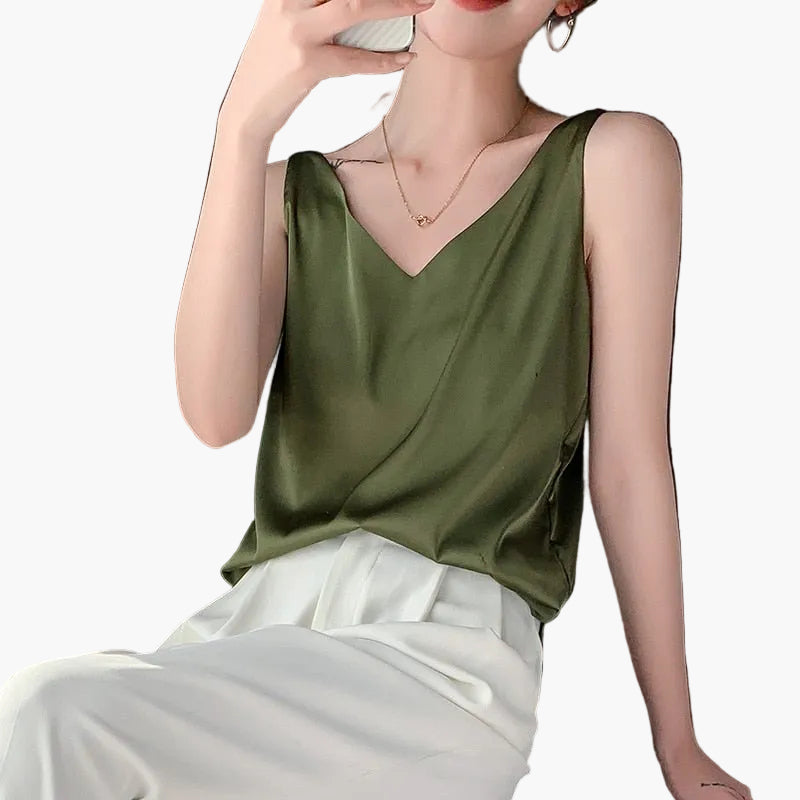 Top da donna con scollo a V – Basic elegante e versatile per tutti i giorni e ufficio