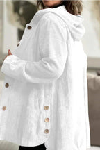 Hoodie-jas voor dames met zakken en knopen