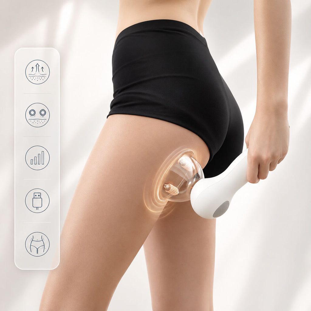 Elektrisch anticellulitis massageapparaat met vacuümtherapie, oplaadbaar via USB