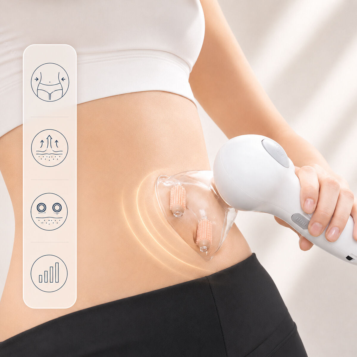 Elektrisch anticellulitis massageapparaat met vacuümtherapie, oplaadbaar via USB