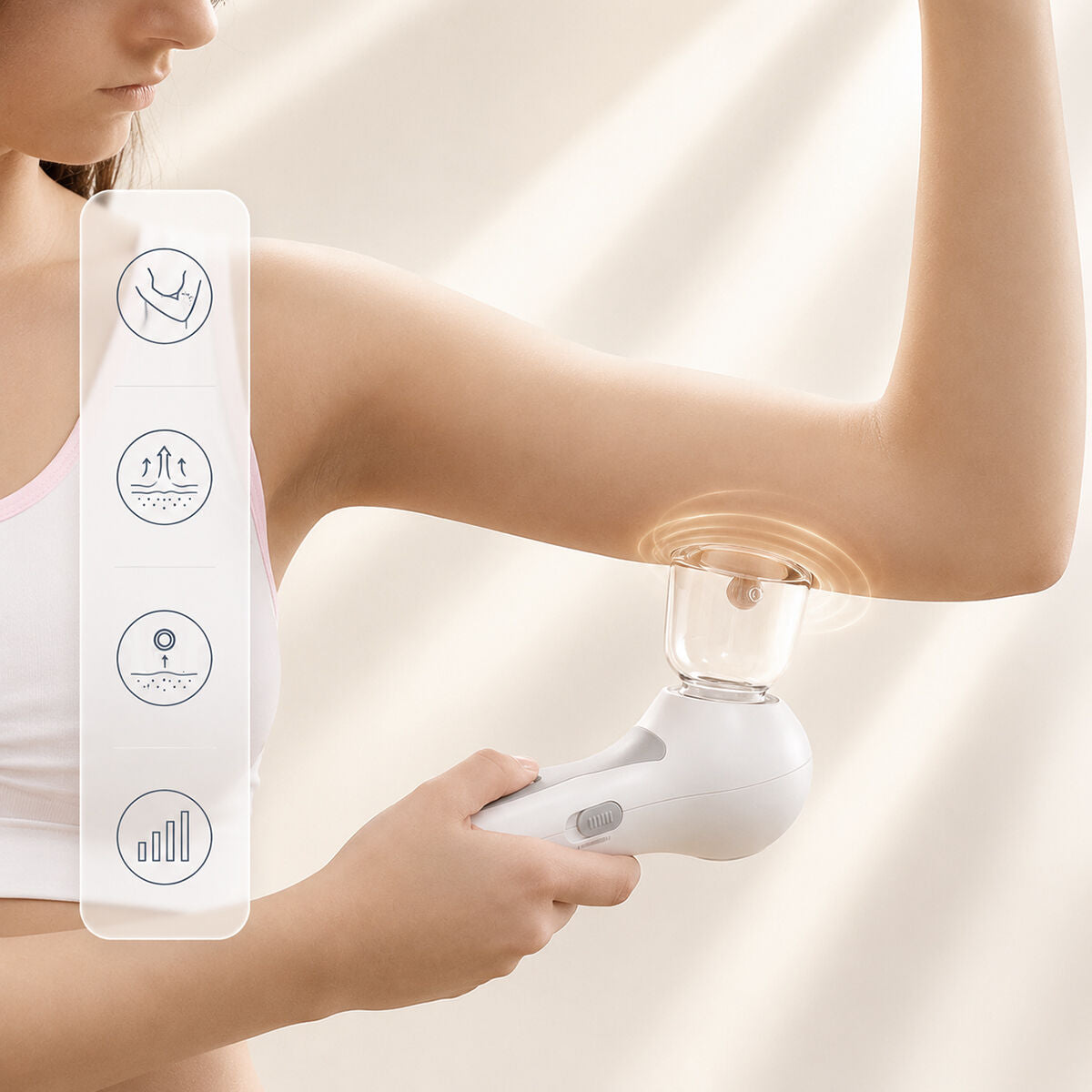 Elektrisch anticellulitis massageapparaat met vacuümtherapie, oplaadbaar via USB