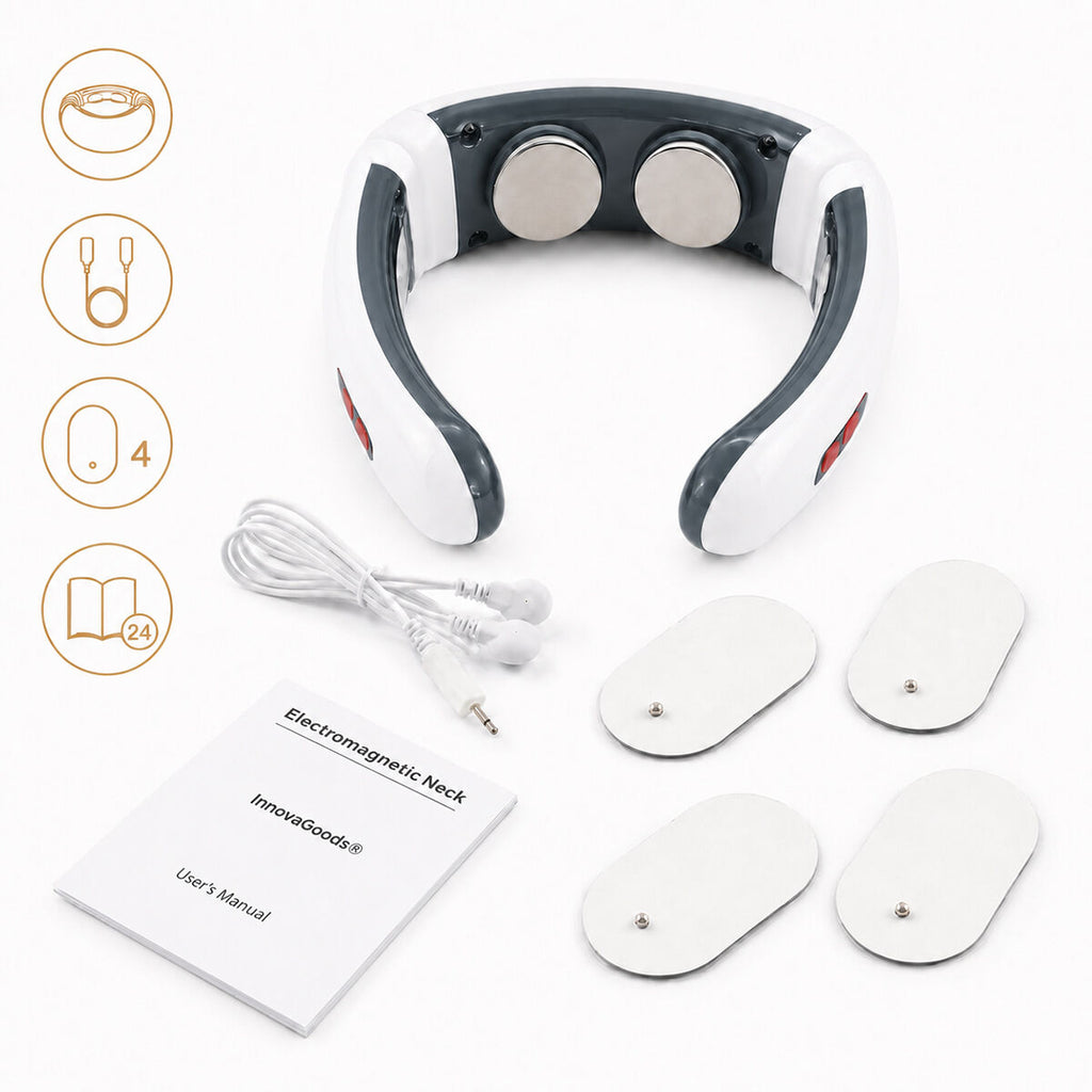 Elektromagnetisch nek- en rugmassageapparaat met 6 massagestanden en 16 intensiteitsniveaus