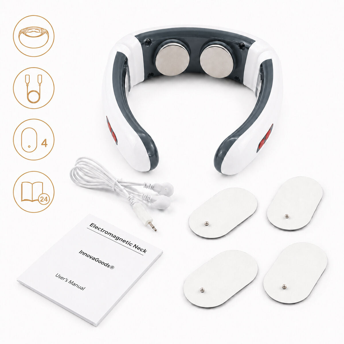 Elektromagnetisch nek- en rugmassageapparaat met 6 massagestanden en 16 intensiteitsniveaus