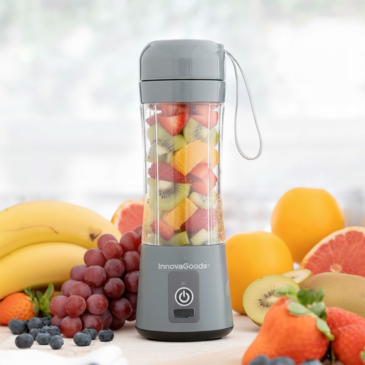 Draagbare oplaadbare mini blender 380 ml met 4 messen USB