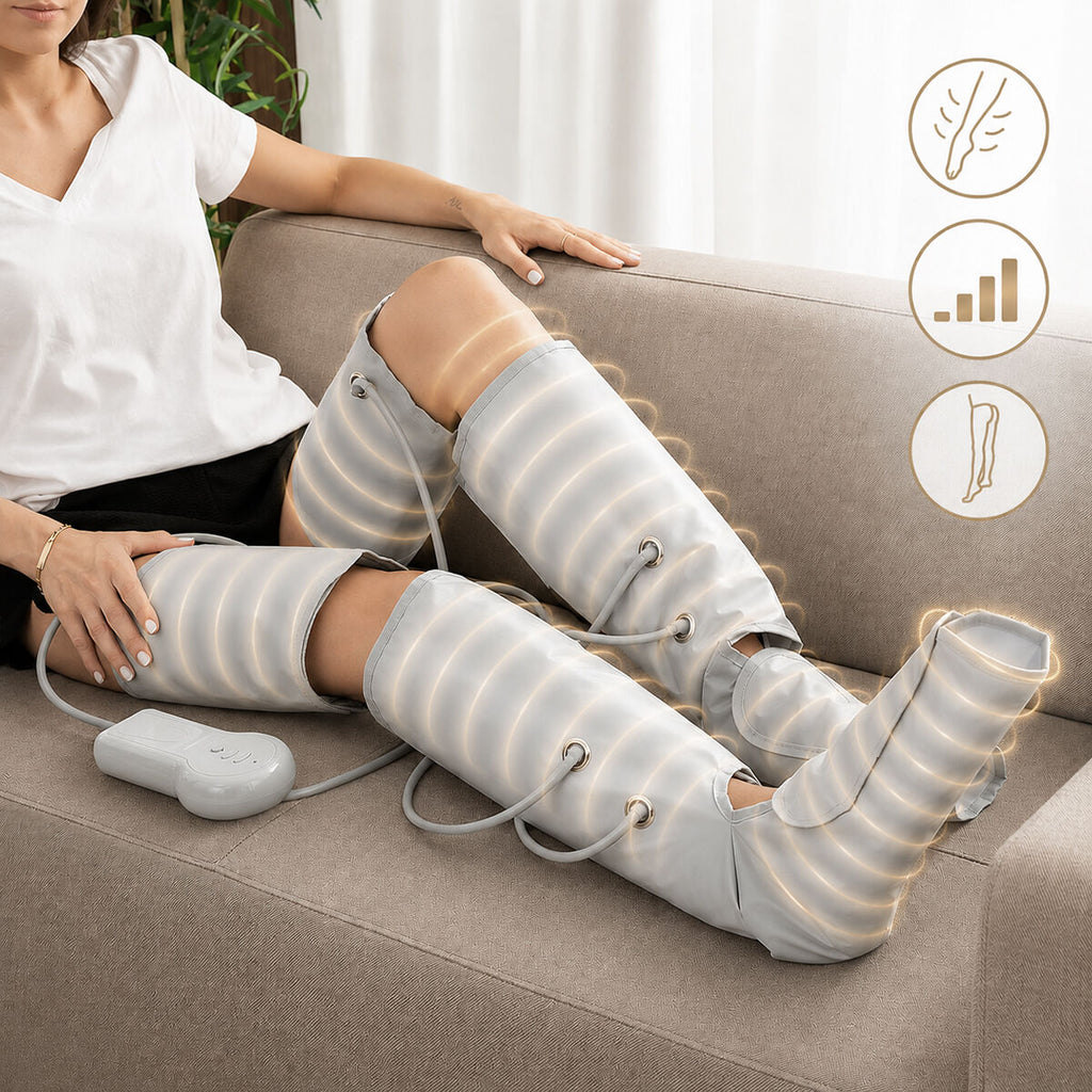 Luchtcompressie beenmassager met 4 massagestanden, grijs
