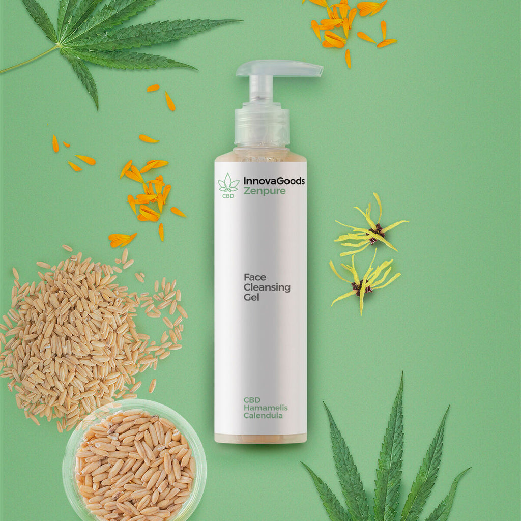 Gezichtsreinigingsgel met CBD, 200 ml, vegan, voor gevoelige huid