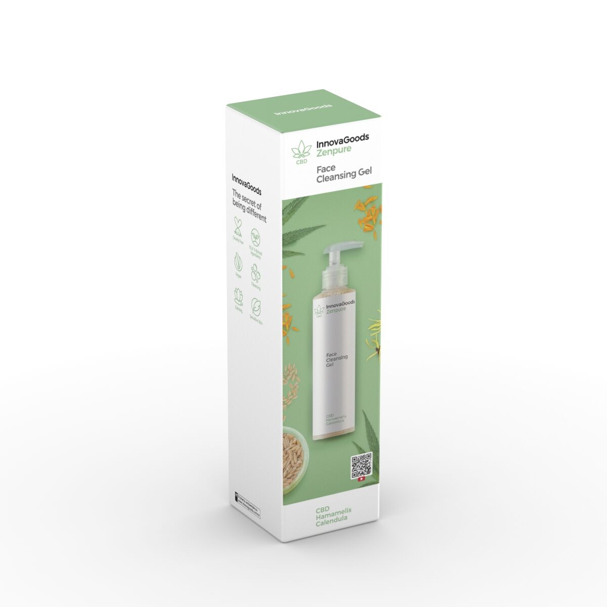Gezichtsreinigingsgel met CBD, 200 ml, vegan, voor gevoelige huid
