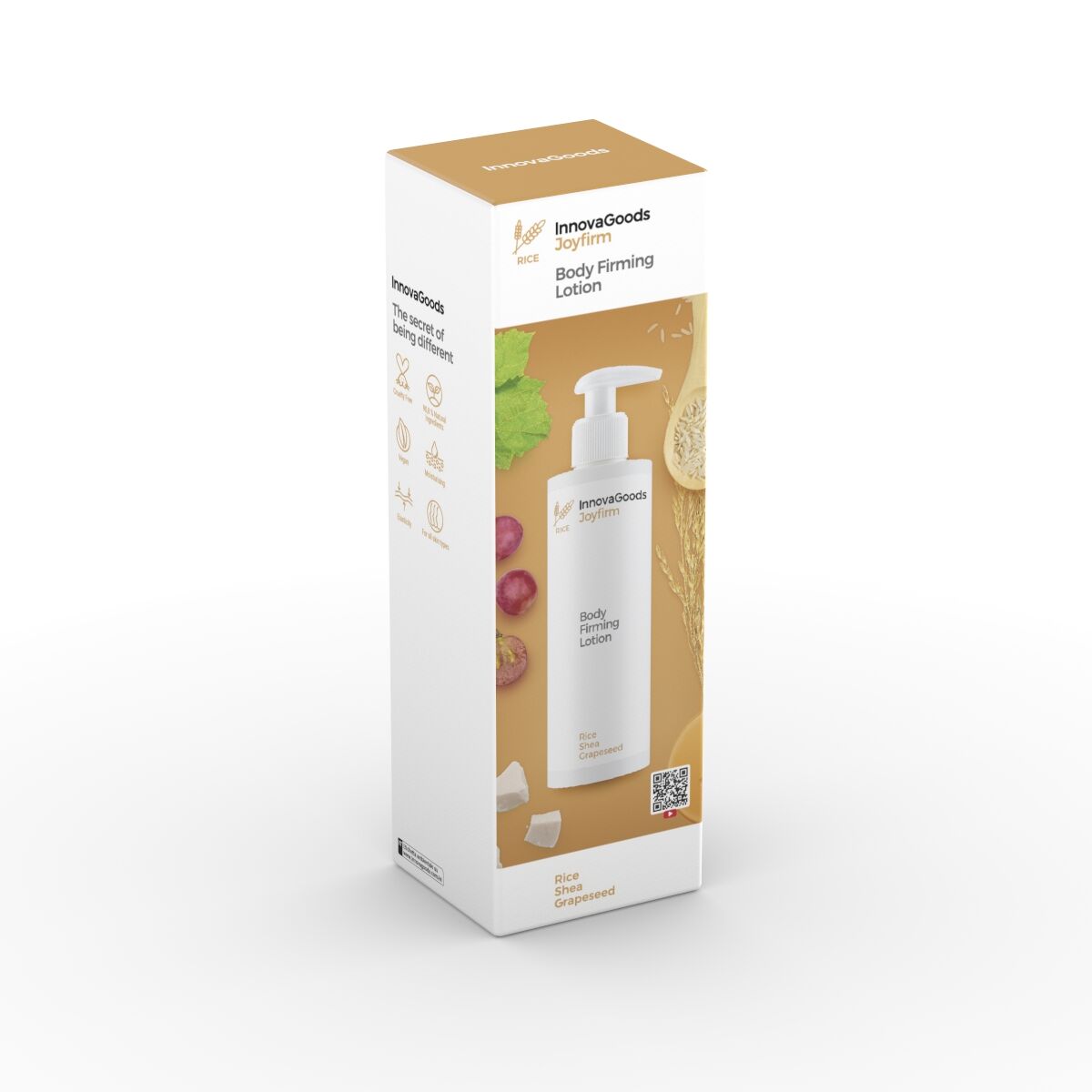 Verstevigende bodylotion rijst 250 ml, veganistisch, alle huidtypes