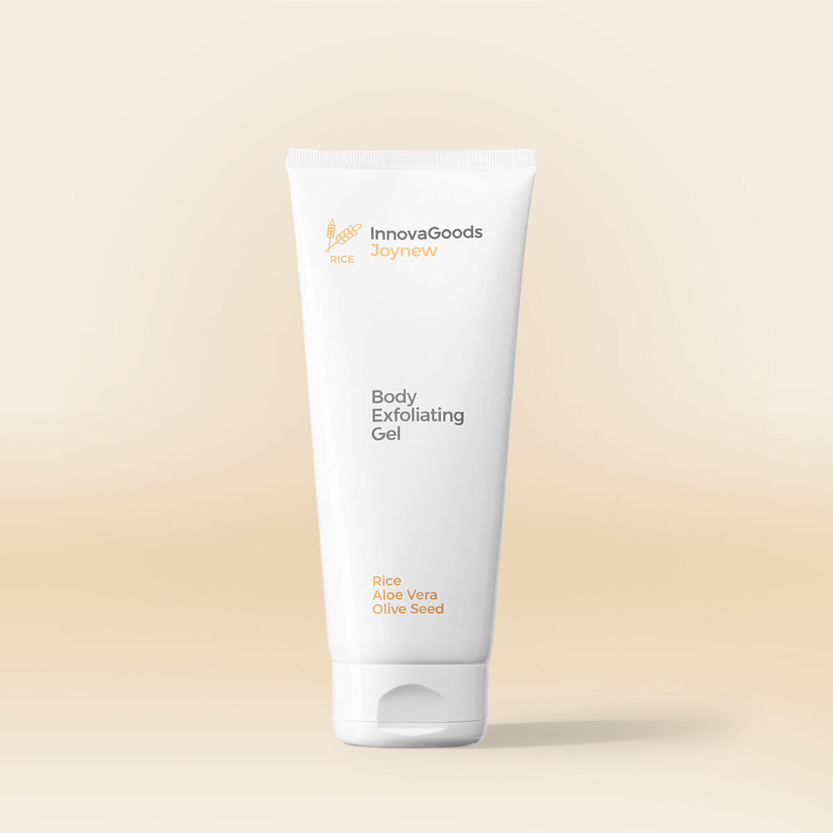 Exfoliërende lichaamsgel met rijst, aloë vera en olijfpit, 200 ml