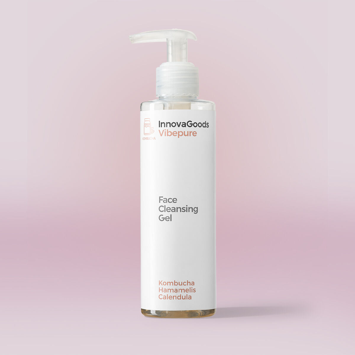 Gezichtsreinigingsgel met kombucha, vegan, 200 ml, alle huidtypes