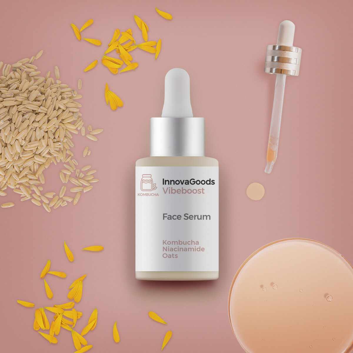 Gezichtsserum Kombucha Vibeboost 30 ml, hydraterend en verhelderend