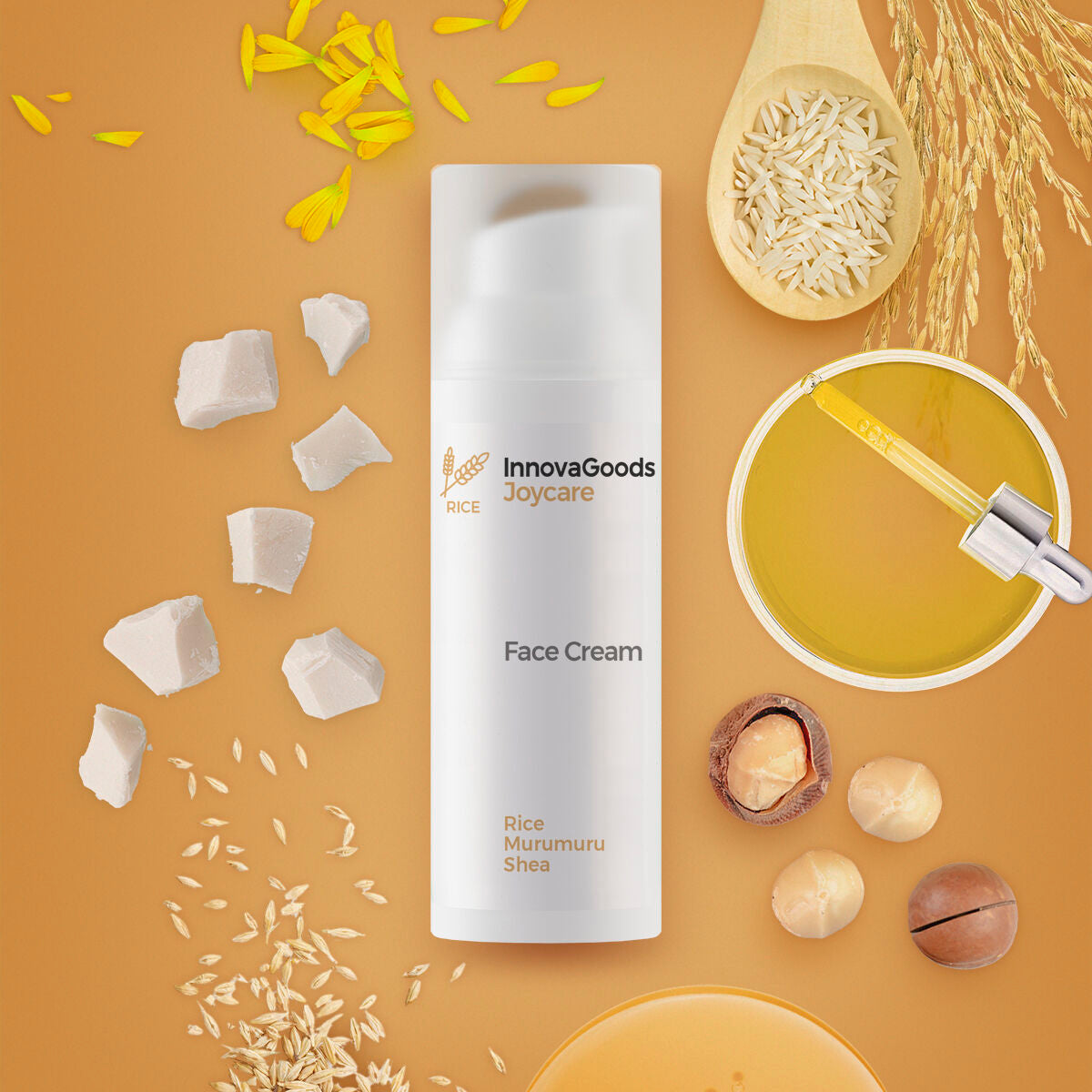 Hydraterende gezichtscrème met rijstextract, 50 ml, veganistisch