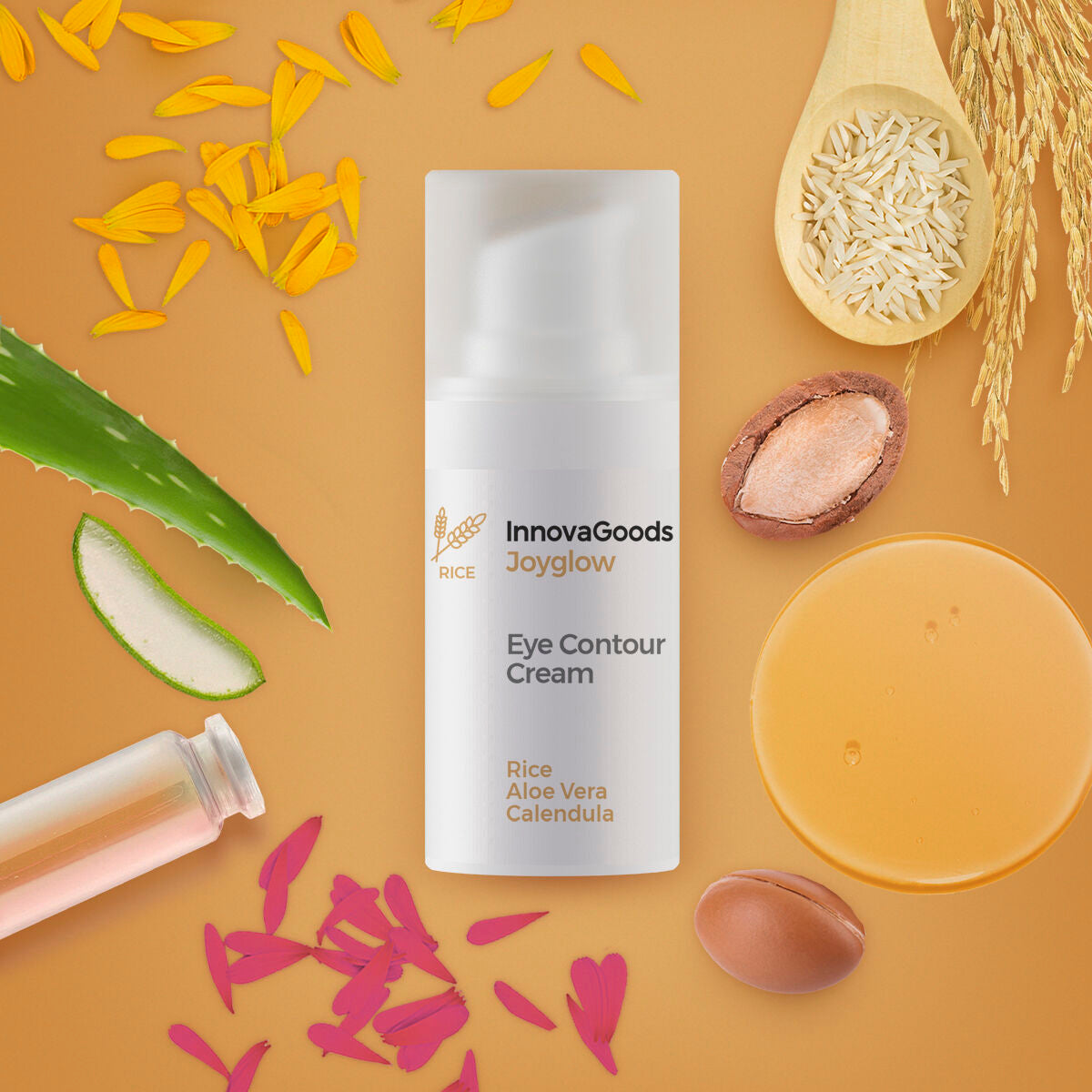 Oogcontourcrème Rice met rijstextract, aloë vera en hyaluronzuur 15 ml