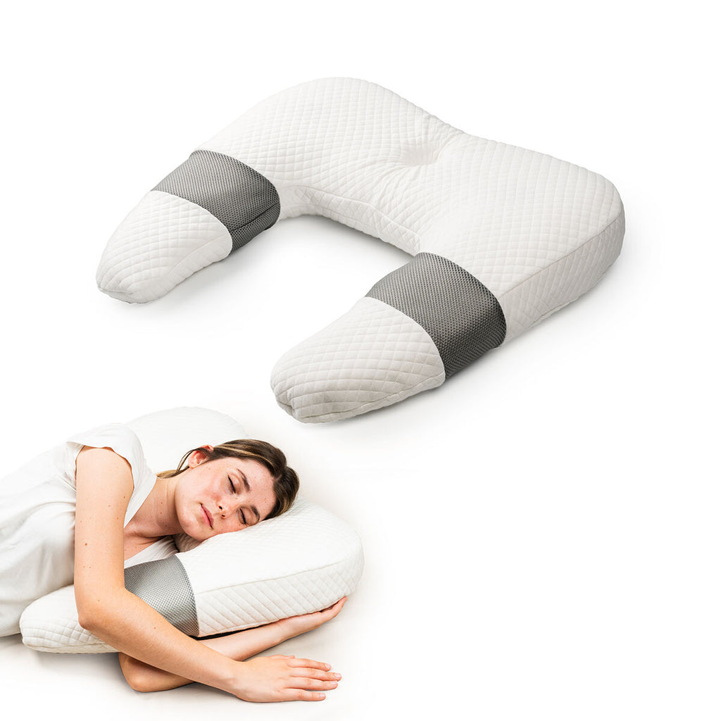 Ergonomisch nekkussen U-vorm, visco-elastisch, wasbare hoes