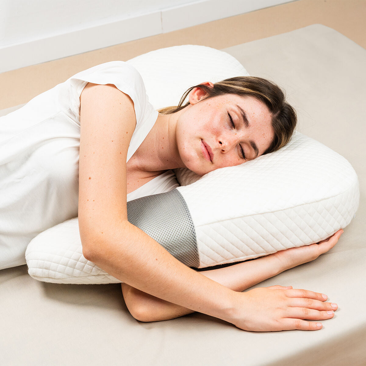 Ergonomisch nekkussen U-vorm, visco-elastisch, wasbare hoes