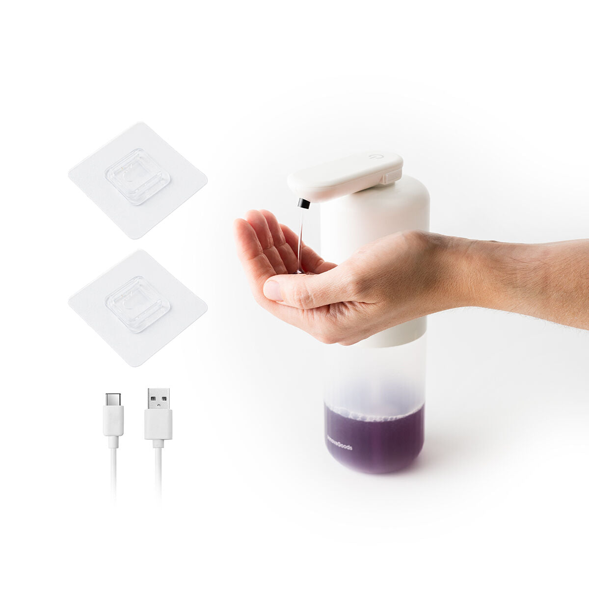 Automatische zeepdispenser met sensor, navulbaar, 350 ml, USB-C