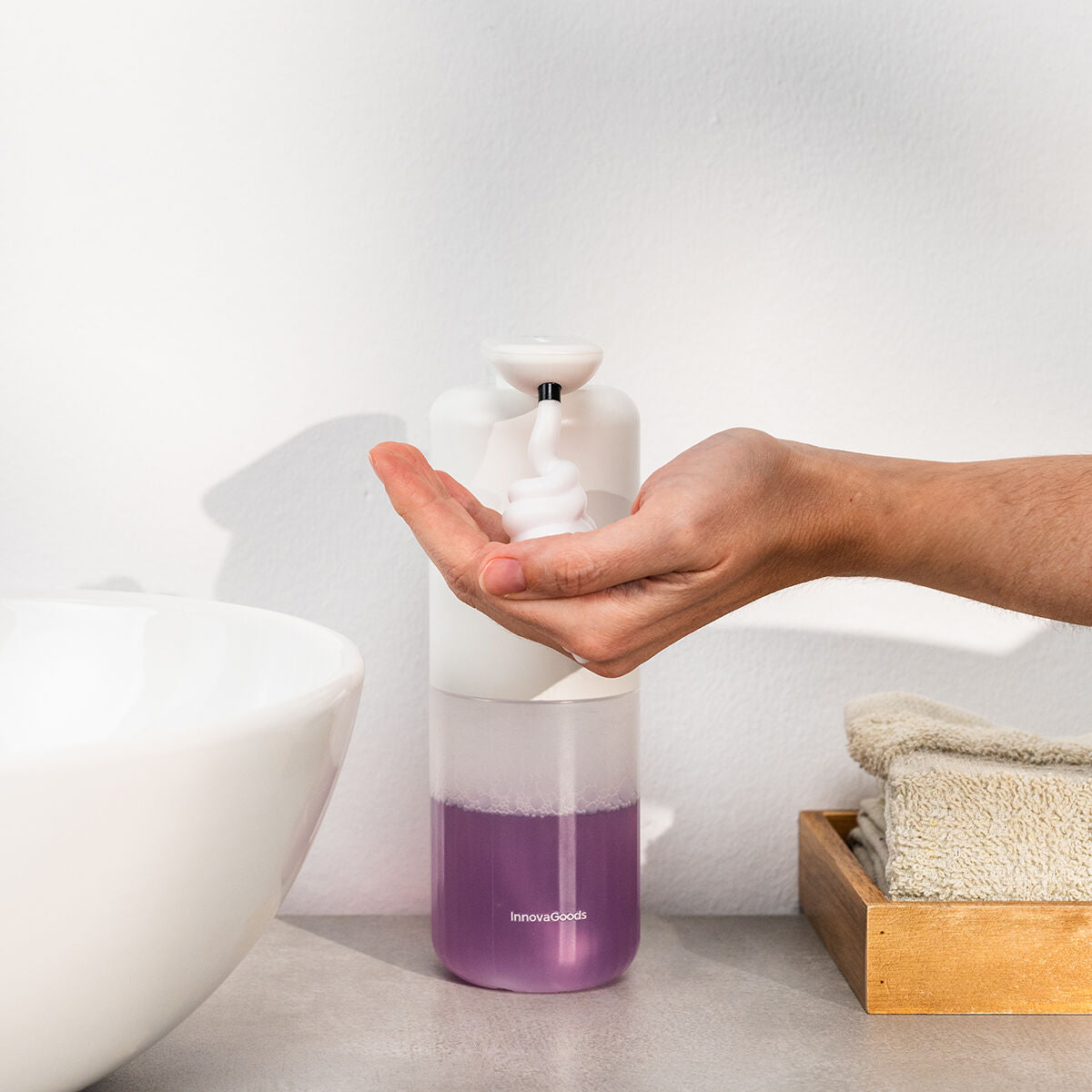 Automatische zeepdispenser met sensor, 350 ml, navulbaar, oplaadbaar