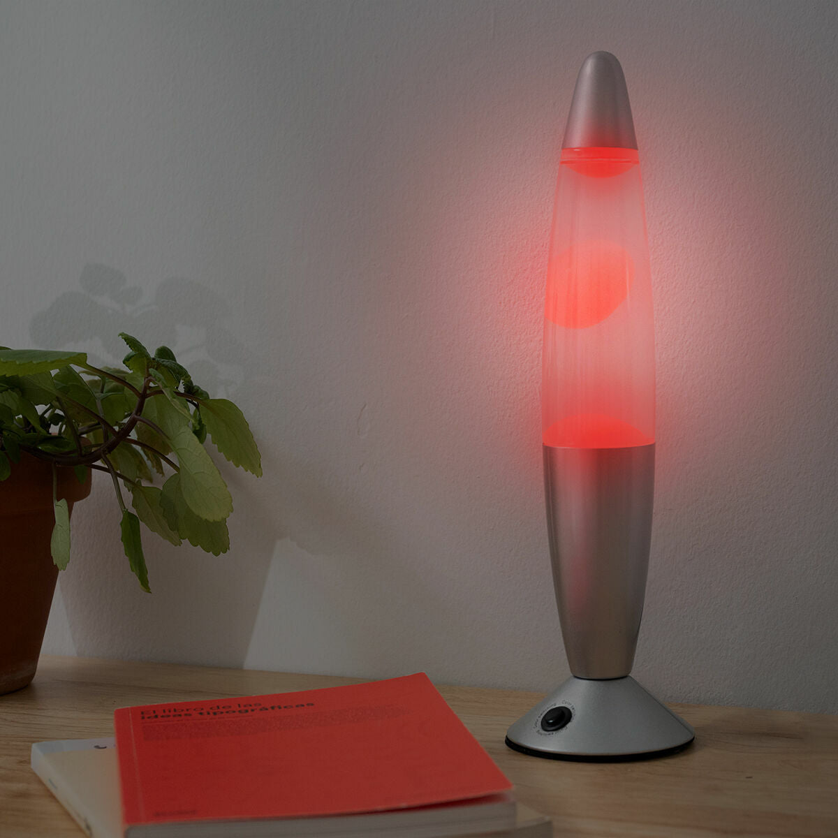 Led-lavalamp veelkleurig retro-ontwerp, 7 kleuren, aluminium voet
