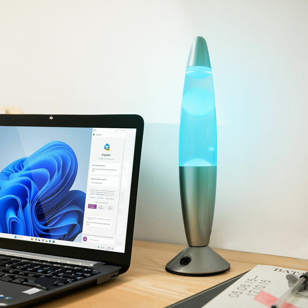 Led-lavalamp veelkleurig retro-ontwerp, 7 kleuren, aluminium voet