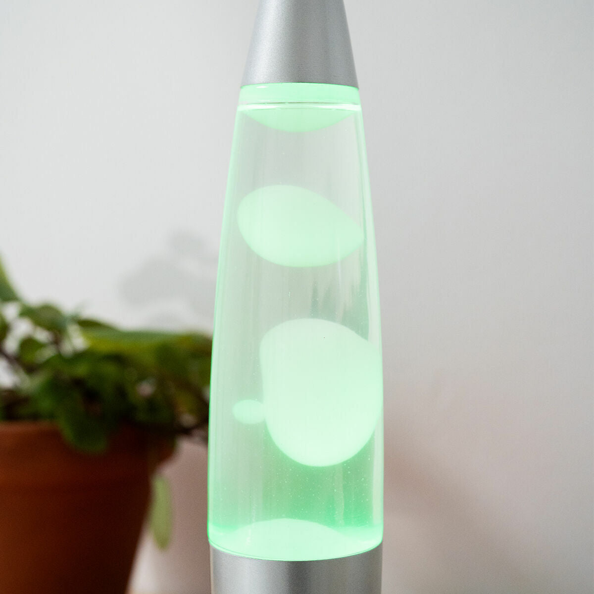 Led-lavalamp veelkleurig retro-ontwerp, 7 kleuren, aluminium voet