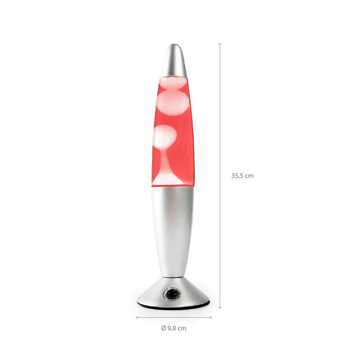 Led-lavalamp veelkleurig retro-ontwerp, 7 kleuren, aluminium voet