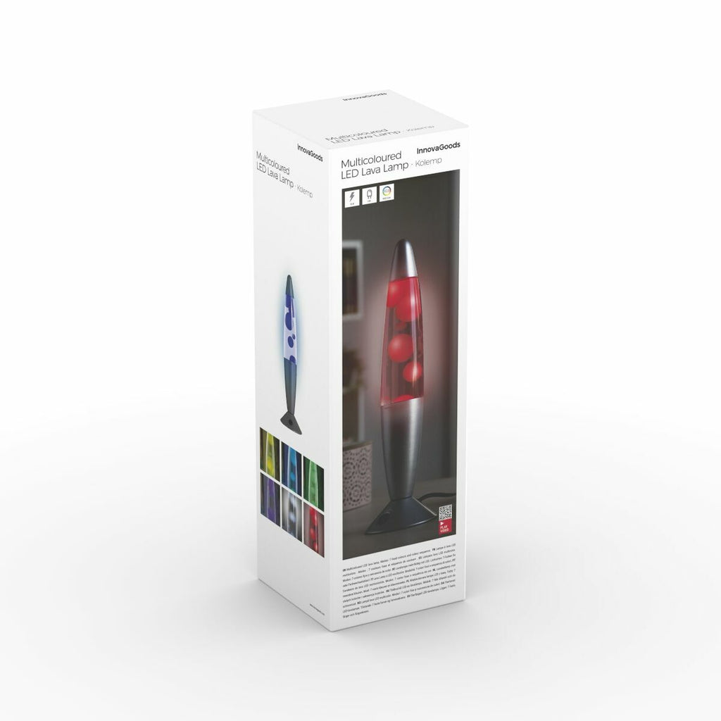 Led-lavalamp veelkleurig retro-ontwerp, 7 kleuren, aluminium voet