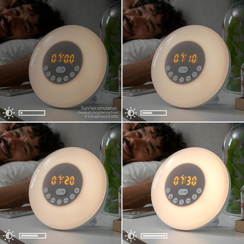 Oplaadbare zonsopgangwekker met Bluetooth-luidspreker en FM-radio