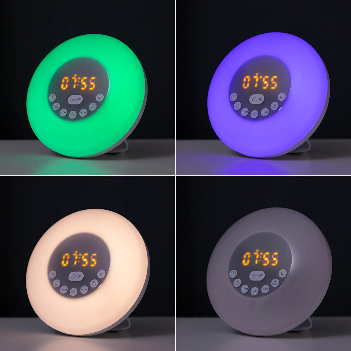 Oplaadbare zonsopgangwekker met Bluetooth-luidspreker en FM-radio
