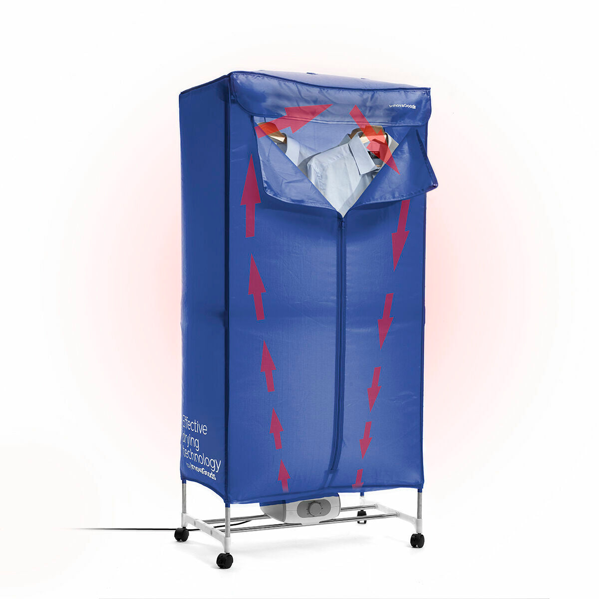 Draagbare elektrische wasdroger 2 niveaus, 1200 W, 15 kg, blauw