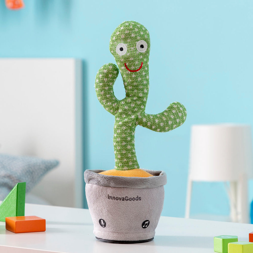 Dansende en pratende cactus met muziek en led-verlichting, oplaadbaar