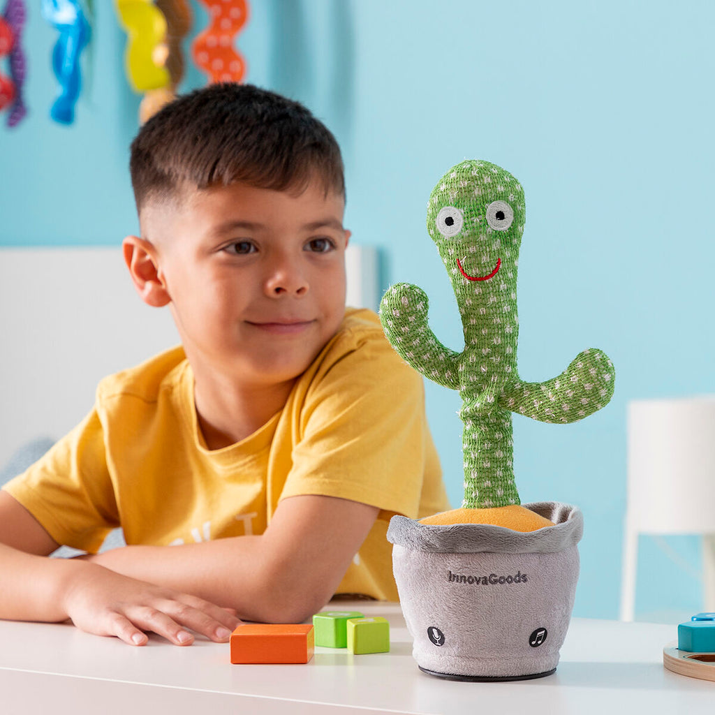Dansende en pratende cactus met muziek en led-verlichting, oplaadbaar