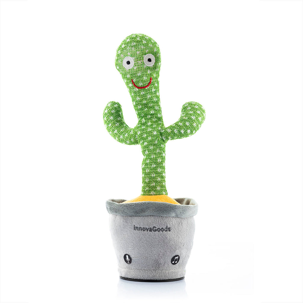 Dansende en pratende cactus met muziek en led-verlichting, oplaadbaar