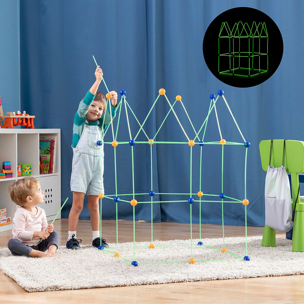 Bouwpakket voor kinderen 85 onderdelen, glow in the dark, met draagtas