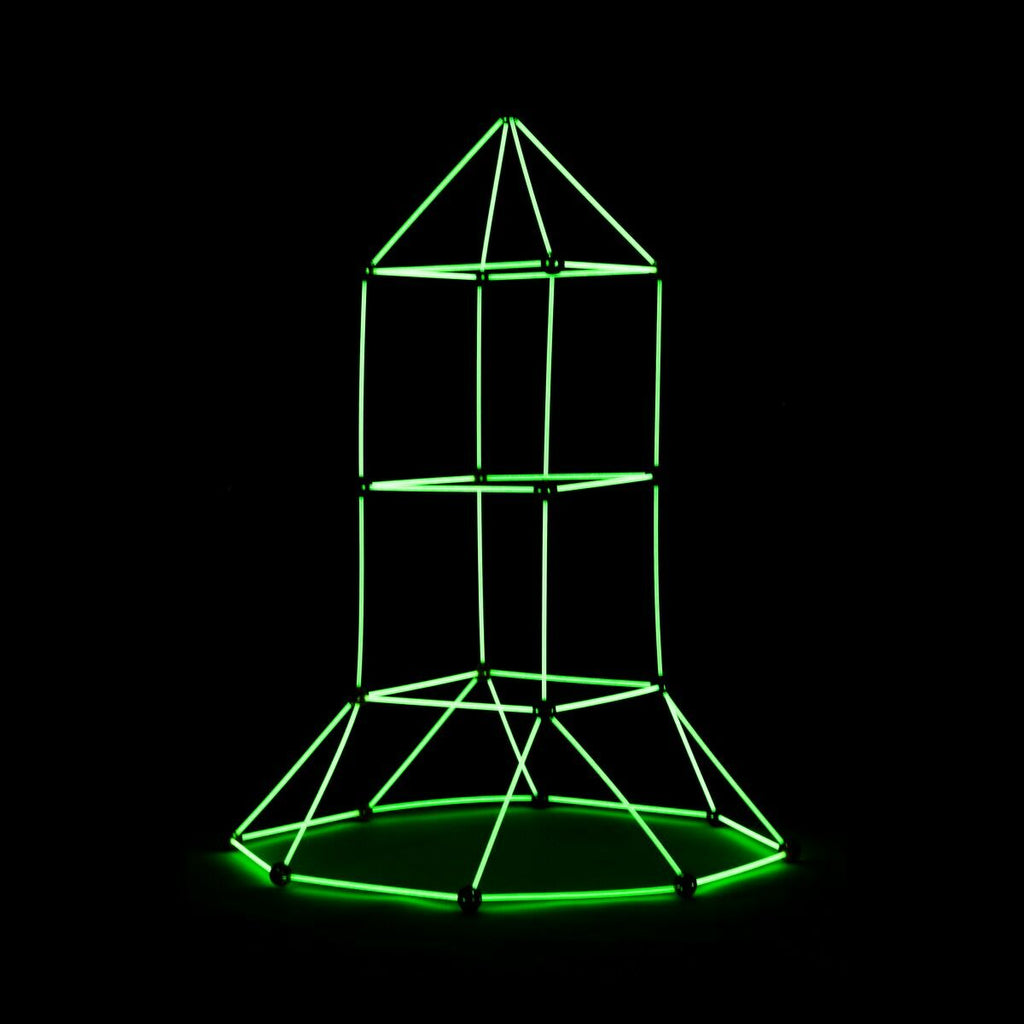 Bouwpakket voor kinderen 85 onderdelen, glow in the dark, met draagtas