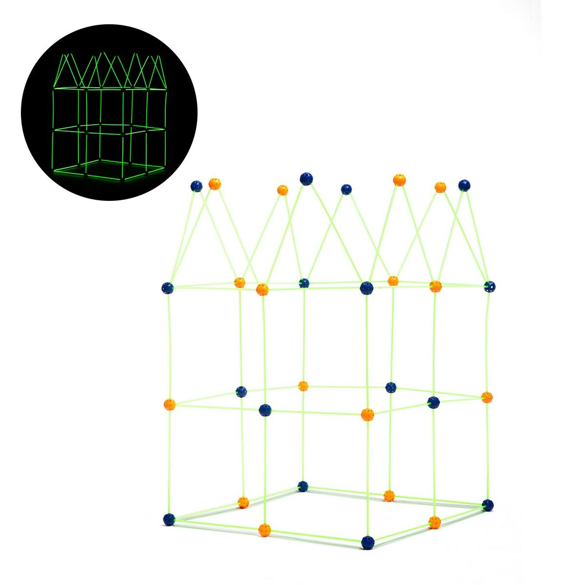 Bouwpakket voor kinderen 85 onderdelen, glow in the dark, met draagtas