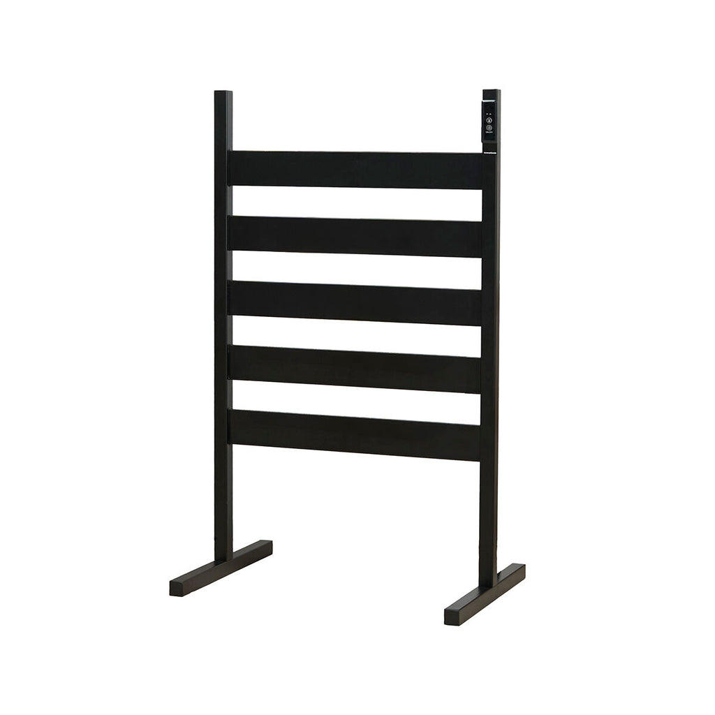 Elektrische handdoekrail 5 stangen, wand of vloer, zwart