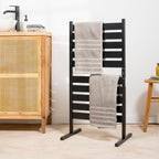 Elektrische handdoekenrek 10 stangen, staand of wandmontage, zwart