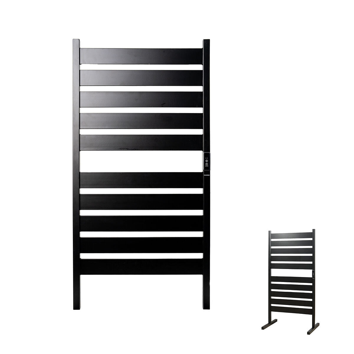 Elektrische handdoekenrek 10 stangen, staand of wandmontage, zwart