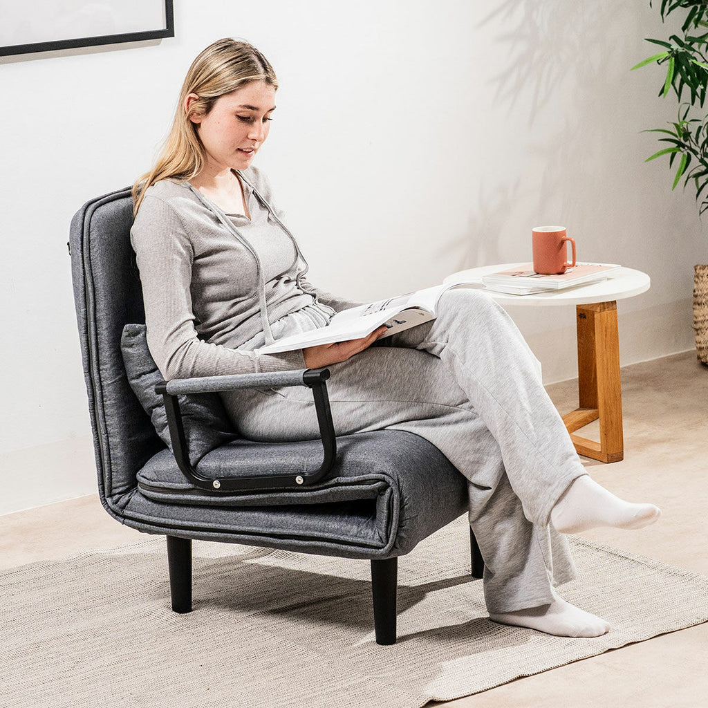 4-in-1 Slaapbank eenpersoons - fauteuil, chaise longue en bed