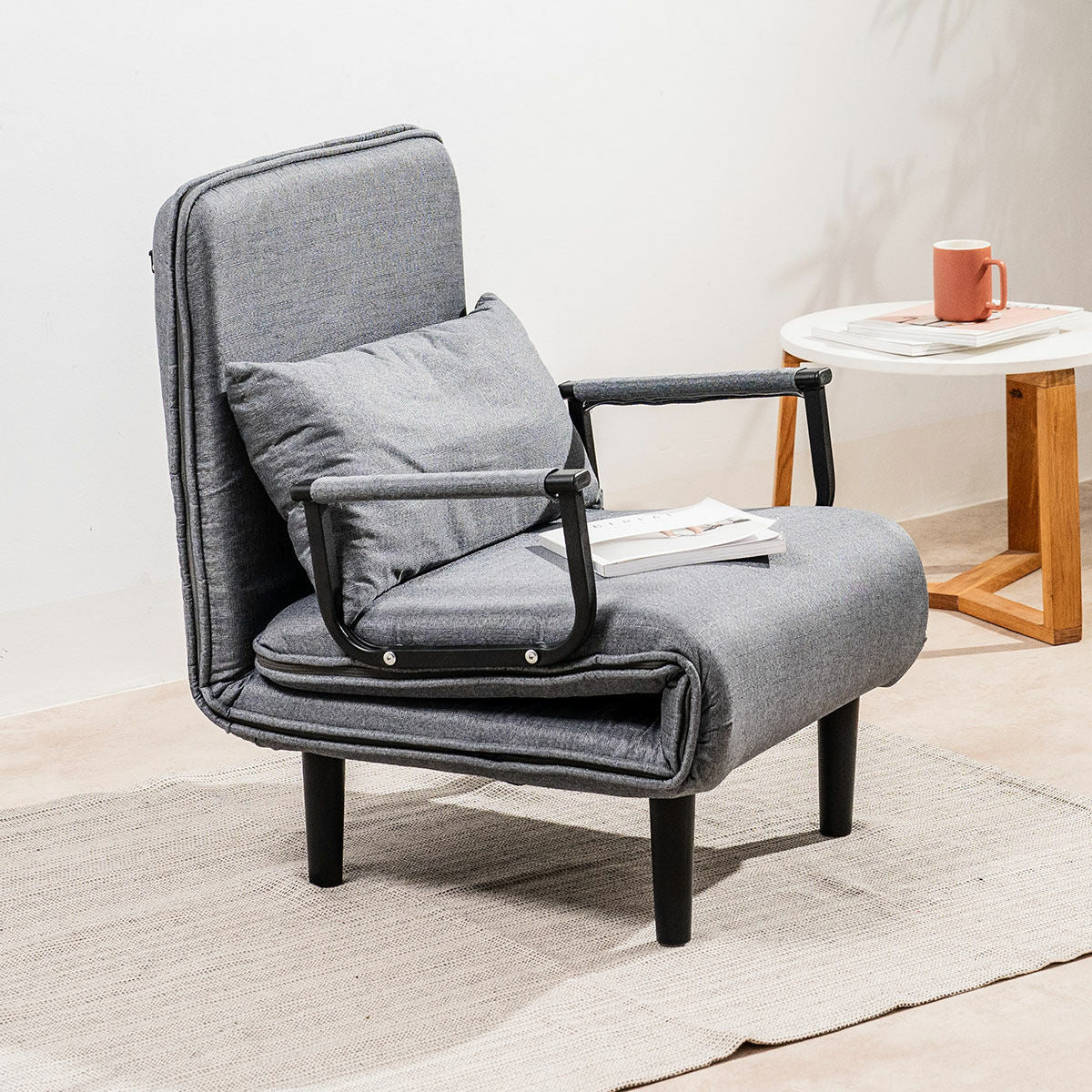 4-in-1 Slaapbank eenpersoons - fauteuil, chaise longue en bed