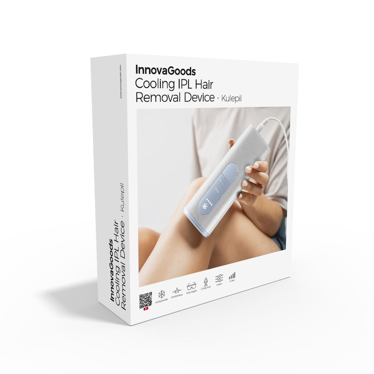 IPL-epilator met koelfunctie, 999999 lichtpulsen en accessoires