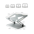 Inklapbare laptopstandaard verstelbaar 10-18 inch, grijs