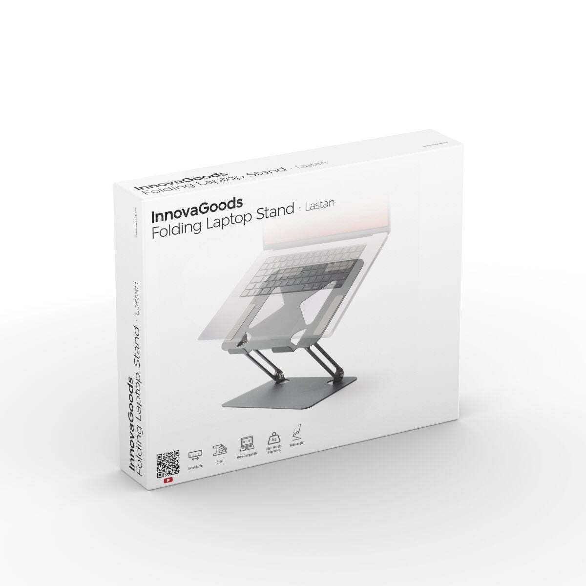 Inklapbare laptopstandaard verstelbaar 10-18 inch, grijs