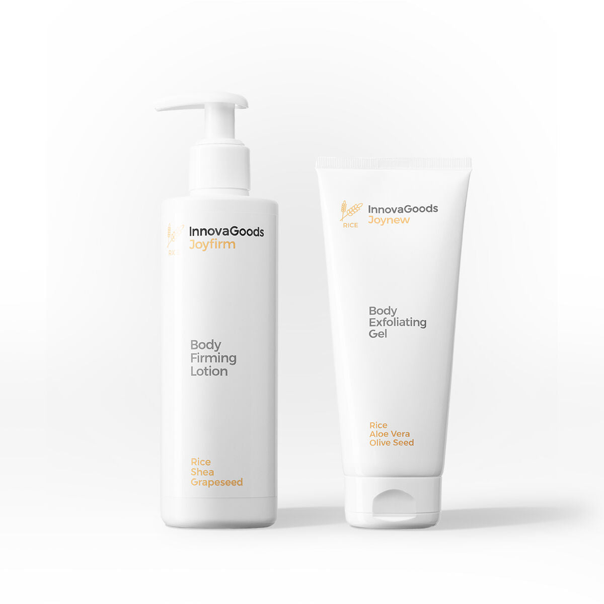 Duopakket lichaamsverzorging met rijst - exfoliërende gel en bodylotion
