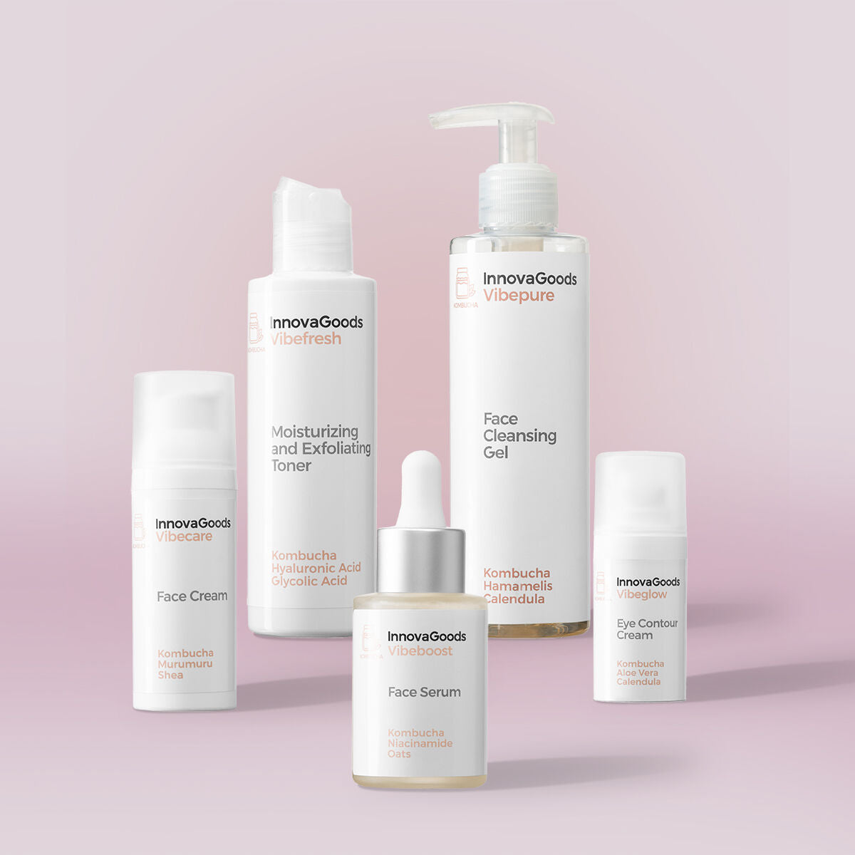Gezichtsroutinepakket Kombucha, 5-delige geschenkset huidverzorging